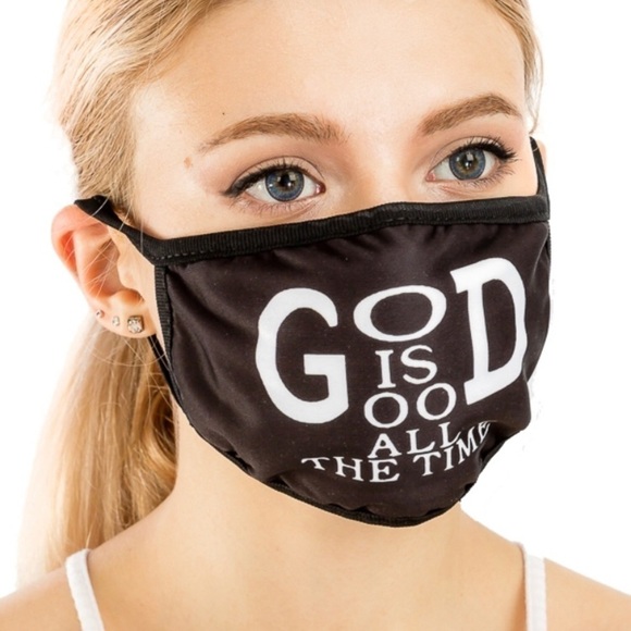 Black Face Mask w/God is Good All The Time - Picture 1 of 3